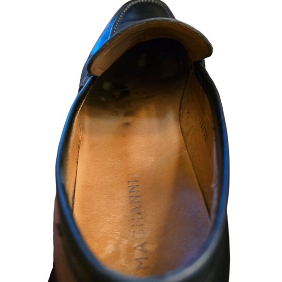 Men's MAGNANNI Black Leather Slip-on Bit Loafer sz 7 - Picture 10 of 11